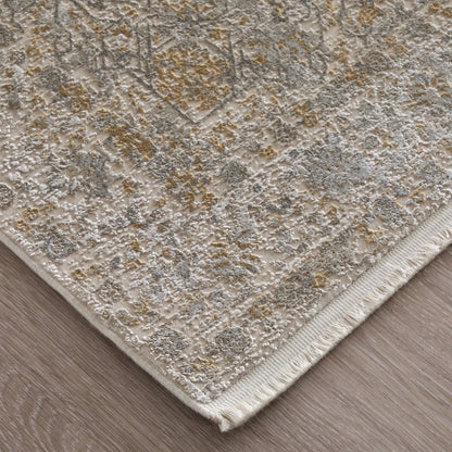 Cadiz Traditional 86639T0F Rug by Feizy in ivory, gray, gold. Made from viscose, acrylic in a unique style.