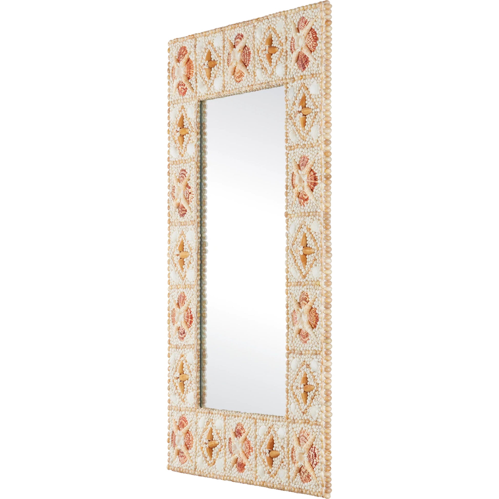 Junonia Mirror by Currey and Company in natural. Made from shell, wood, glass in a eclectic & global style.