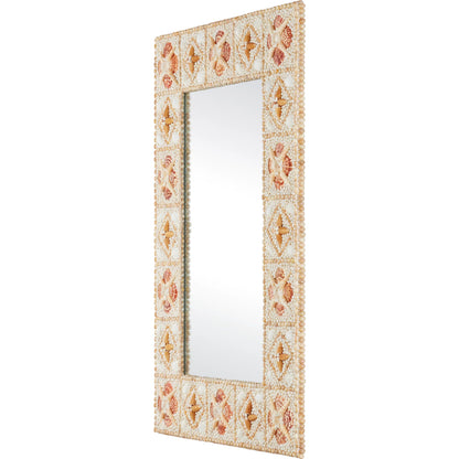 Junonia Mirror by Currey and Company in natural. Made from shell, wood, glass in a eclectic & global style.