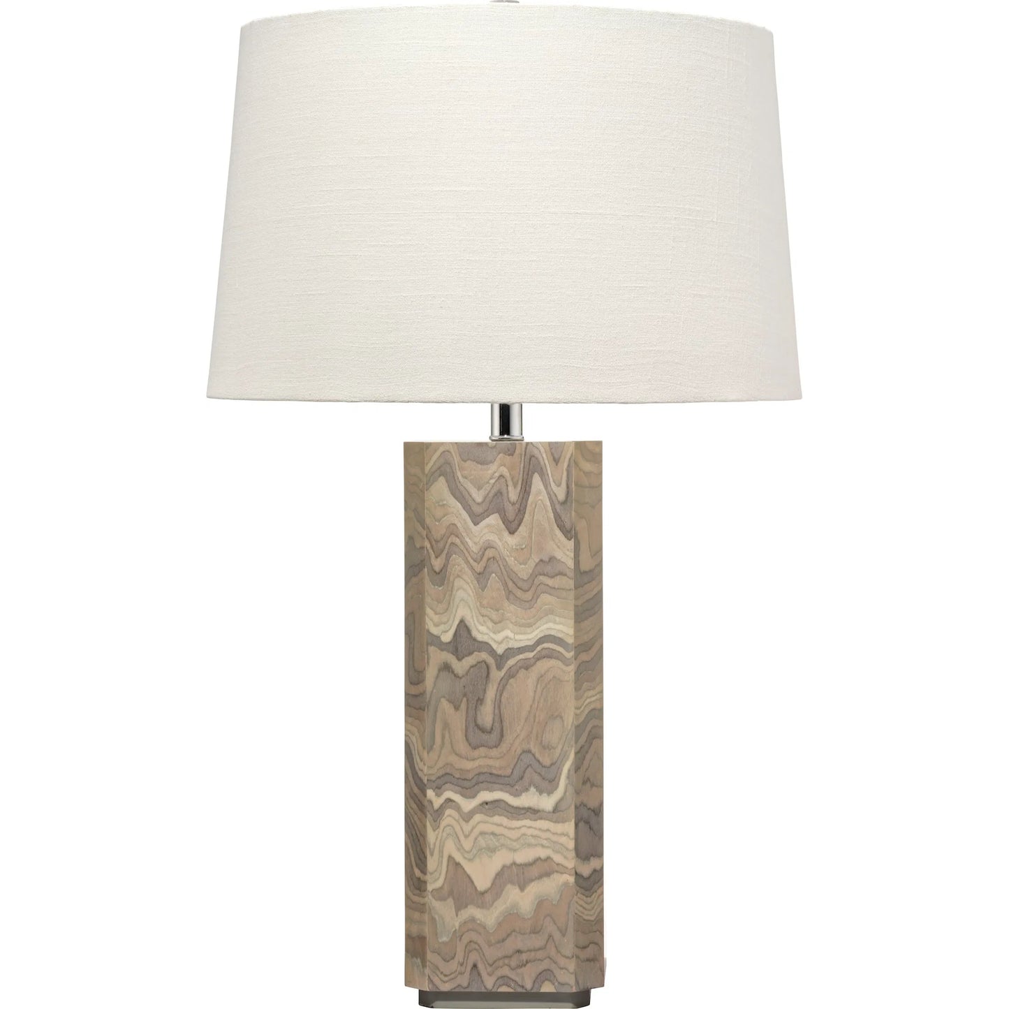 001 SI-2537685 | Primary Silo | Canyon Table Lamp by Jamie Young in grey and sand grey. Made from wood in a unique style.