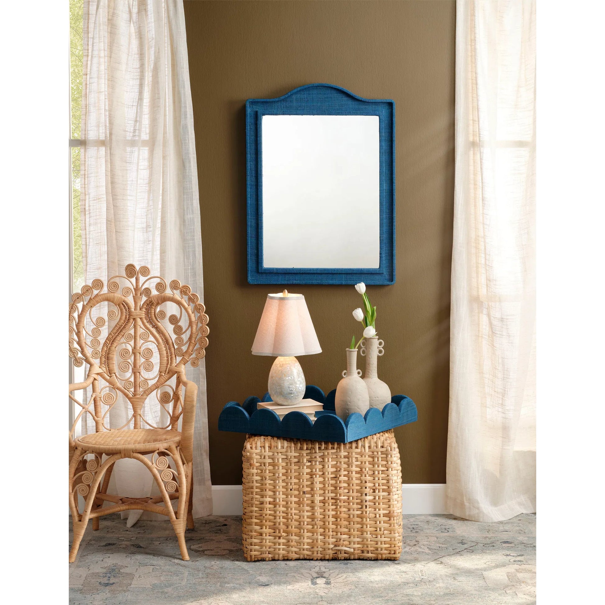 Capsule Mother of Pearl Table Lamp by Jamie Young in mixed white. Made from mother of pearl, mdf in a modern style.