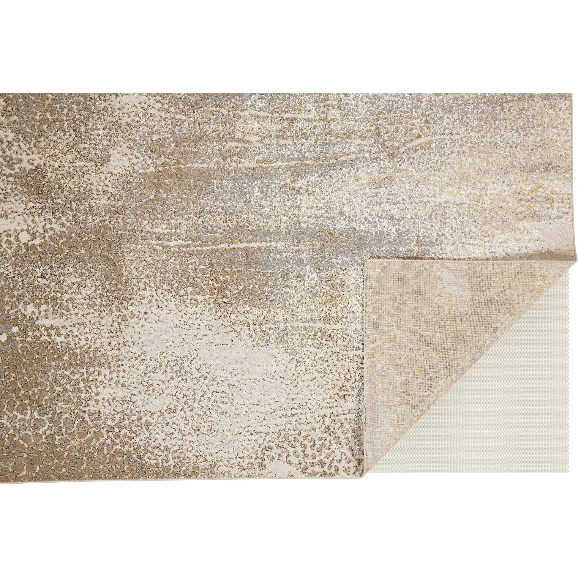 Aura Rug - 3739F by Feizy in ivory, gray, gold. Made from polyester, polypropylene in a unique style.