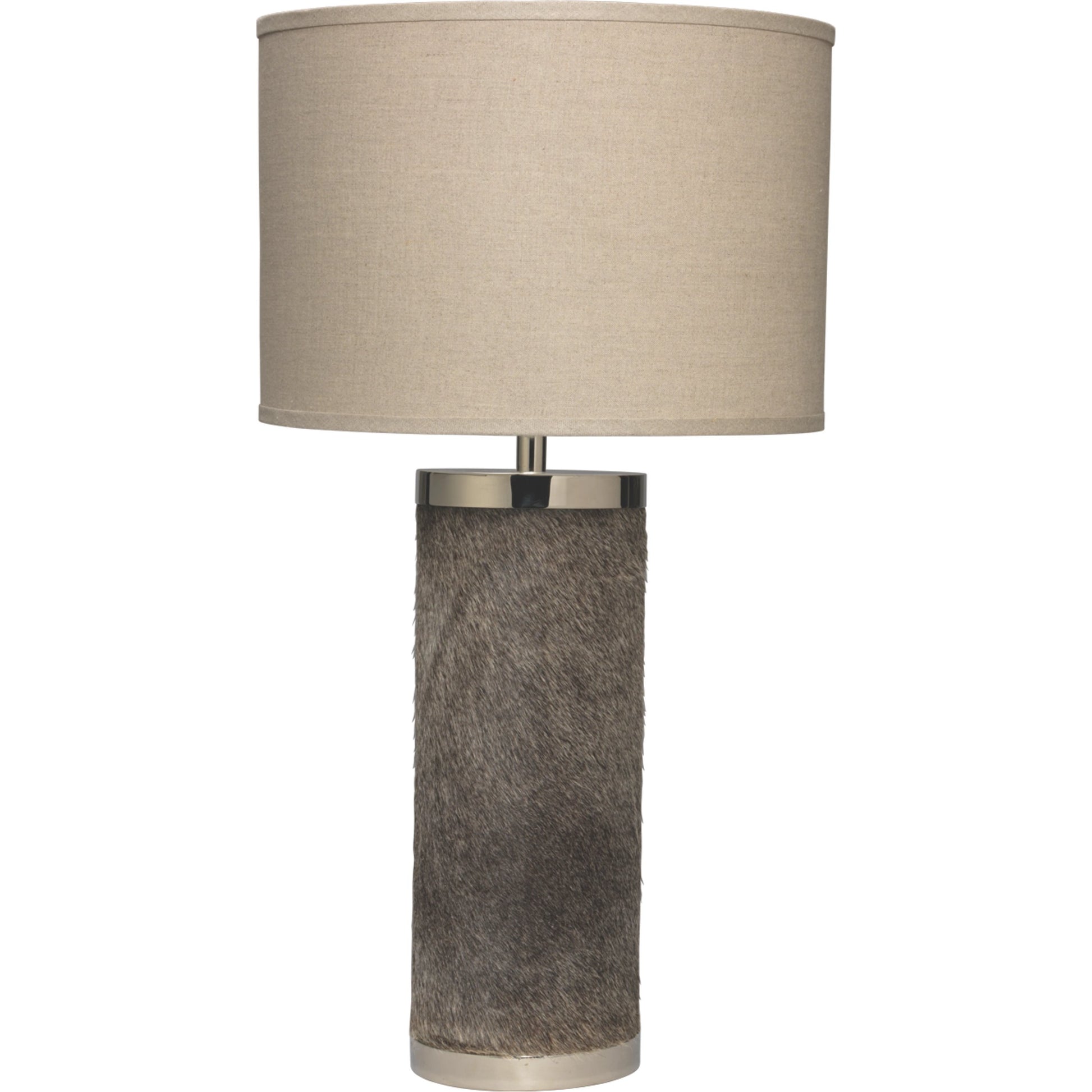 Column Table Lamp by Jamie Young. Made from hide in a modern style.