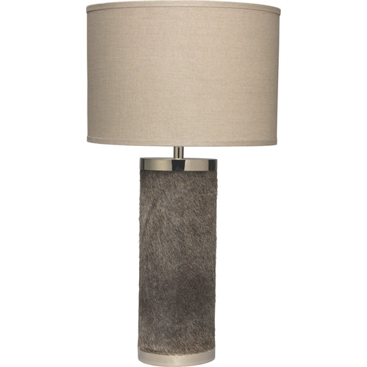 Column Table Lamp by Jamie Young. Made from hide in a modern style.