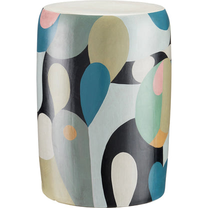 So Nouveau Accent Table by Currey and Company in multicolor. Made from terracotta in a modern style.