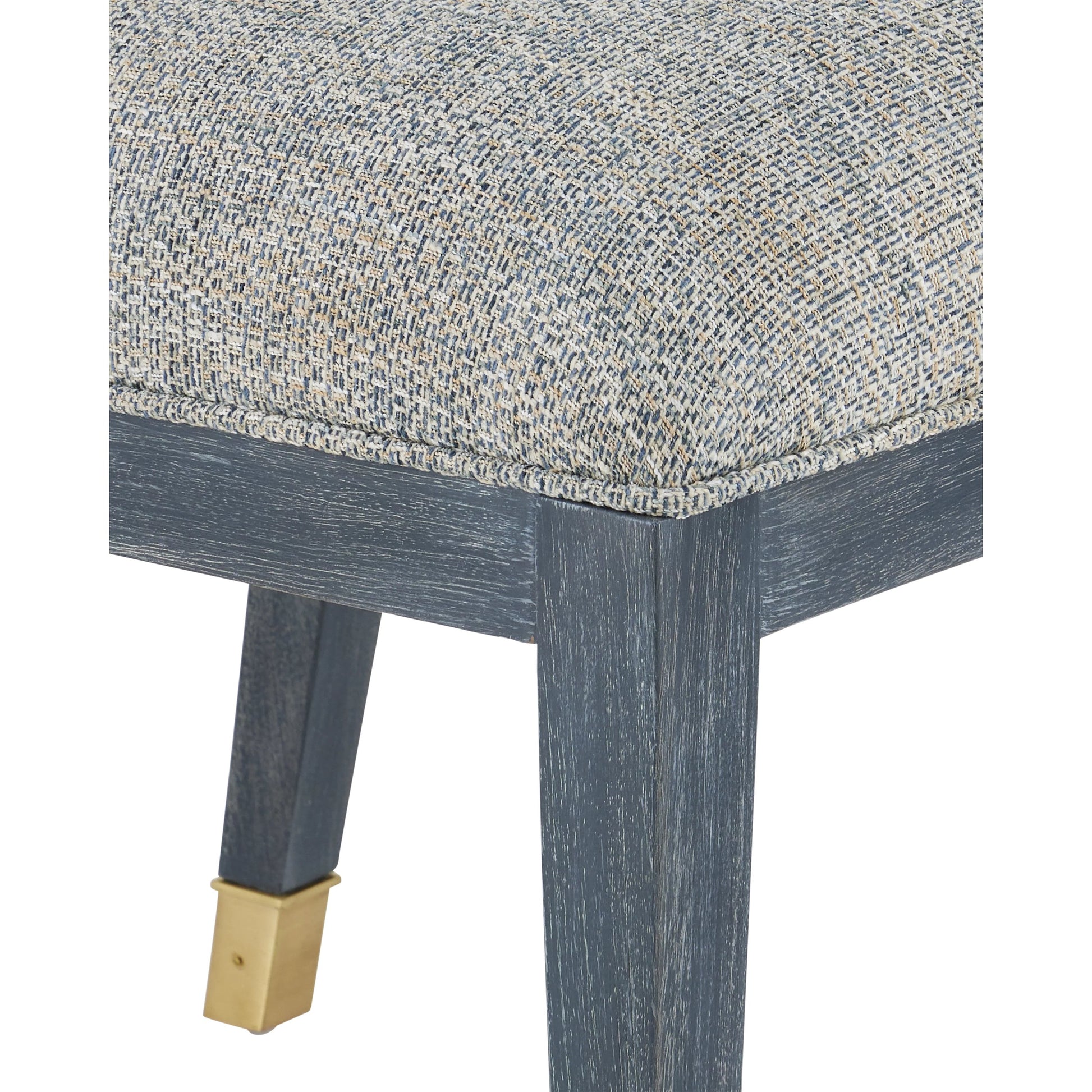 Santos Side Chair by Currey and Company. Made from mahogany, rattan, brass in a modern style.