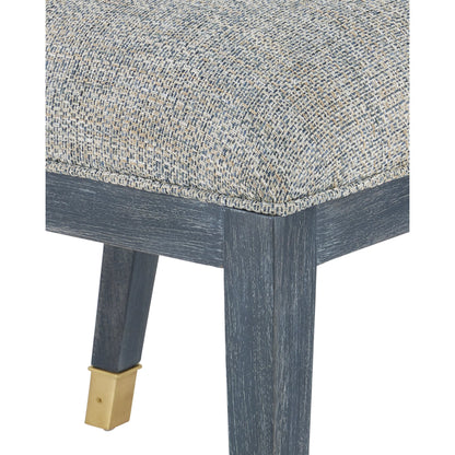 Santos Side Chair by Currey and Company. Made from mahogany, rattan, brass in a modern style.