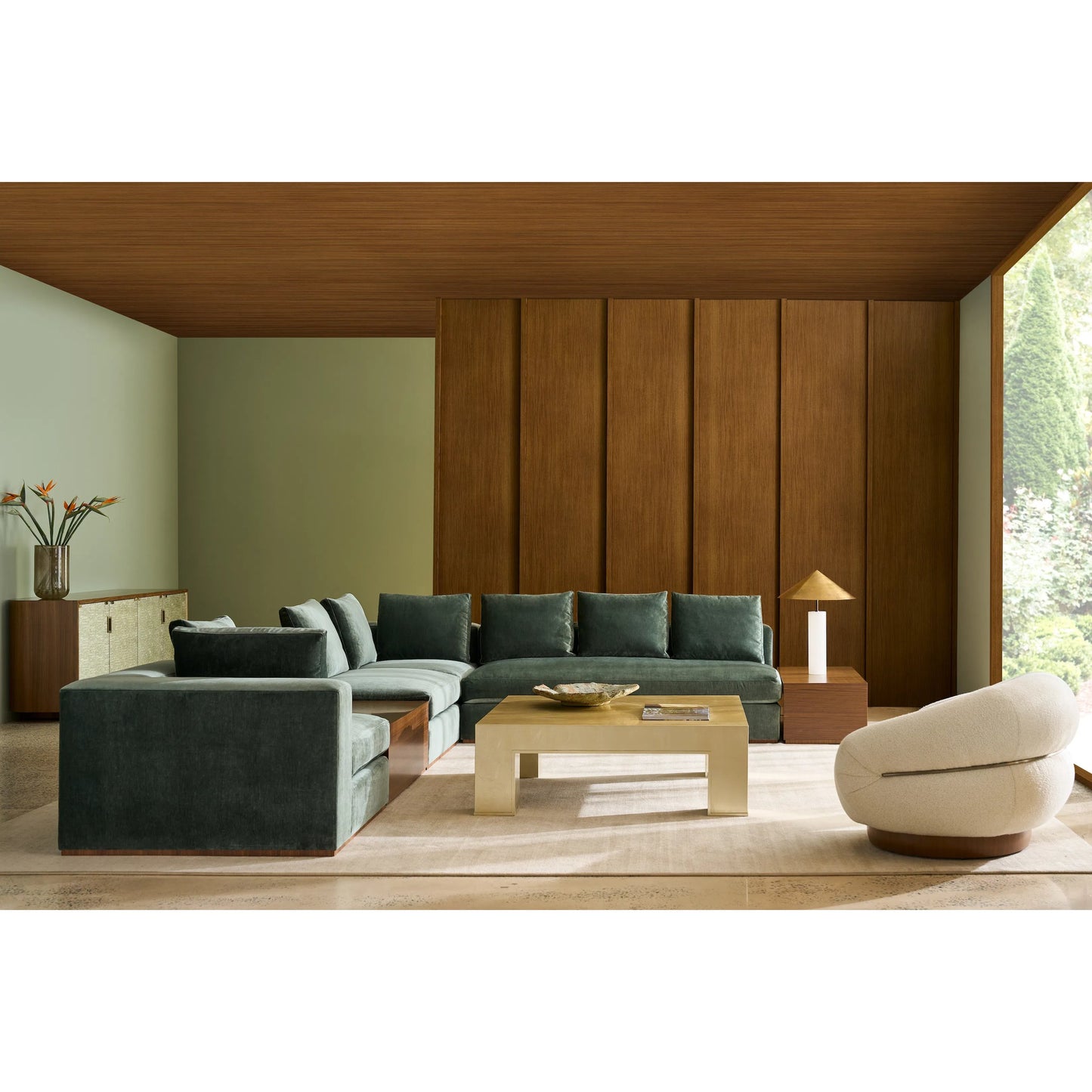 006 SI-2370741 | Lifestyle | Bello Rectangle Cocktail Table by Caracole in retro walnut. Made from unique in a transitional style.