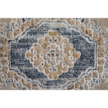 Pasha Transitional Rug - 39M5F by Feizy in ivory, taupe, blue. Made from polyester in a unique style.