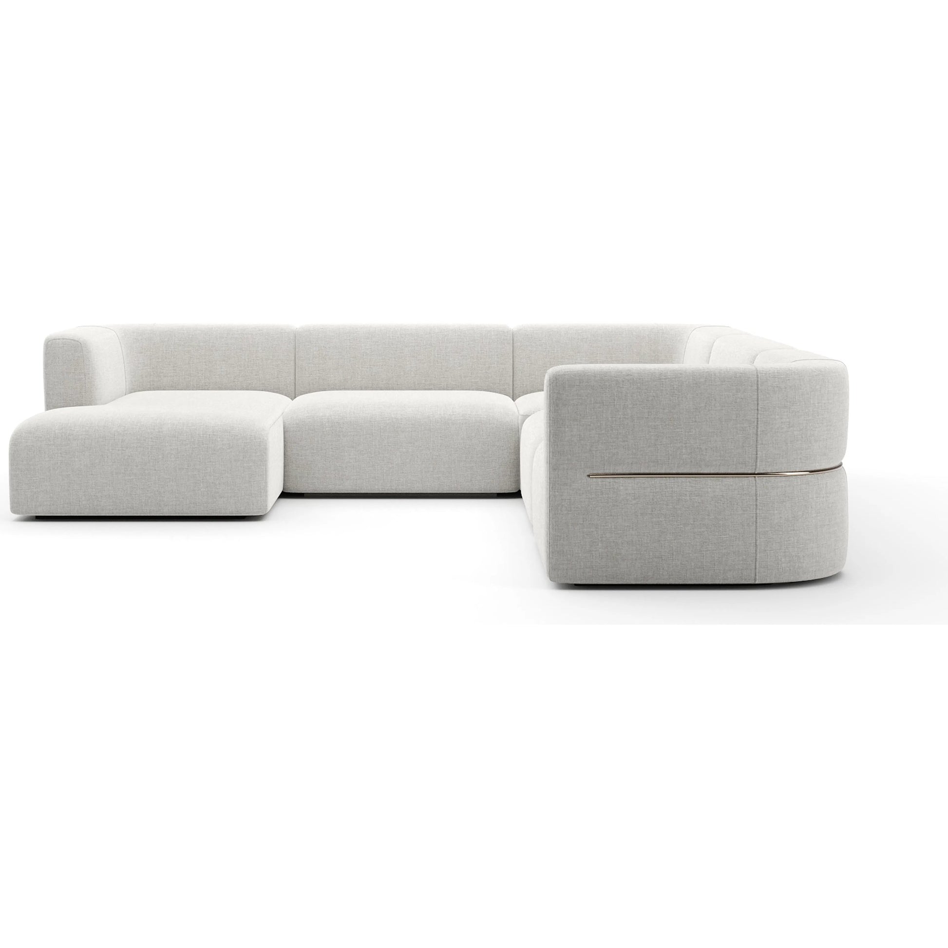 Rhythm Chaise L Sectional by Caracole in ivory and neutral metallic. Made from metal in a transitional style.