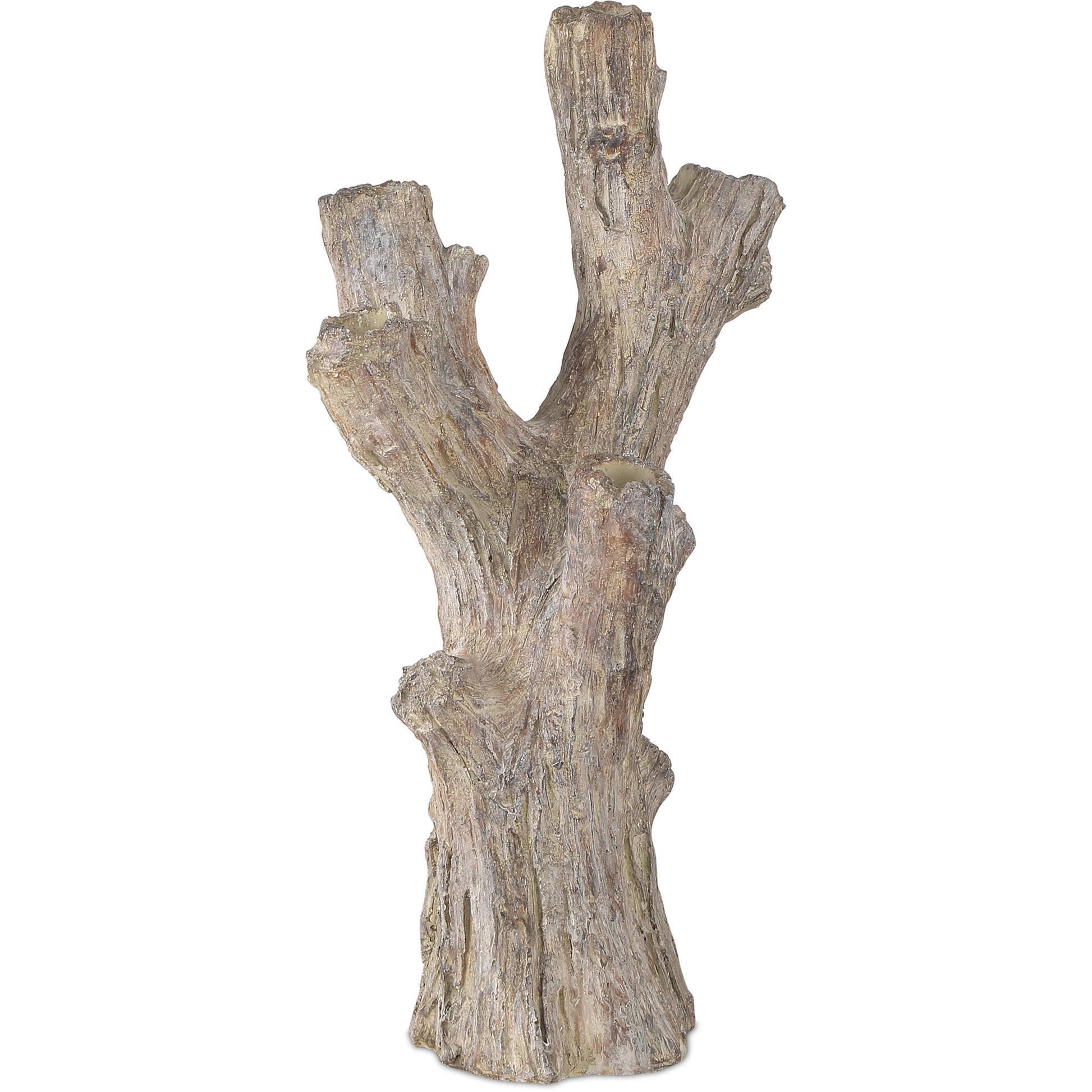 Rafaela Flameless LED Candelabra by Currey and Company in dark brown. Made from composite in a rustic style.