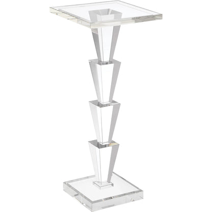 Tiana Drinks Table by Currey and Company in clear. Made from optic crystal in a unique style.