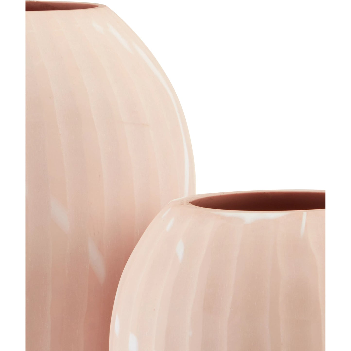002 SI-1894381 | Closeup | Lawrence Sand Vase Set by Currey and Company in blush, white. Made from glass in a traditional style.