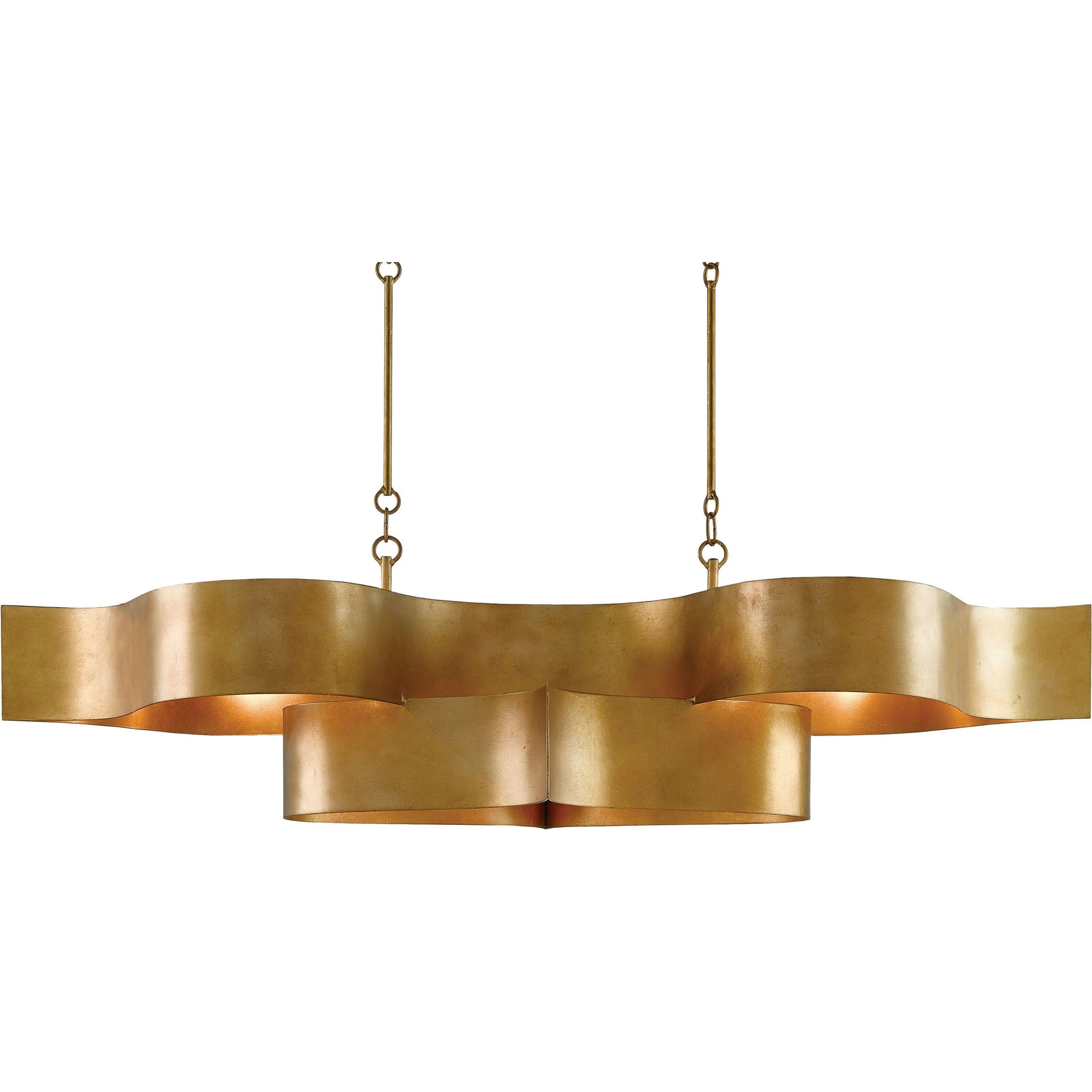 Grand Lotus Oval Chandelier by Currey and Company. Made from wrought iron in a modern style.