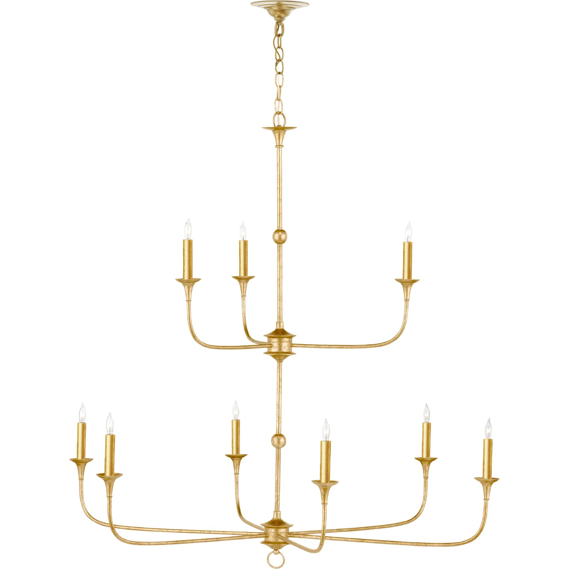 Nottaway Two-Tier Chandelier by Currey and Company. Made from wrought iron in a traditional style.