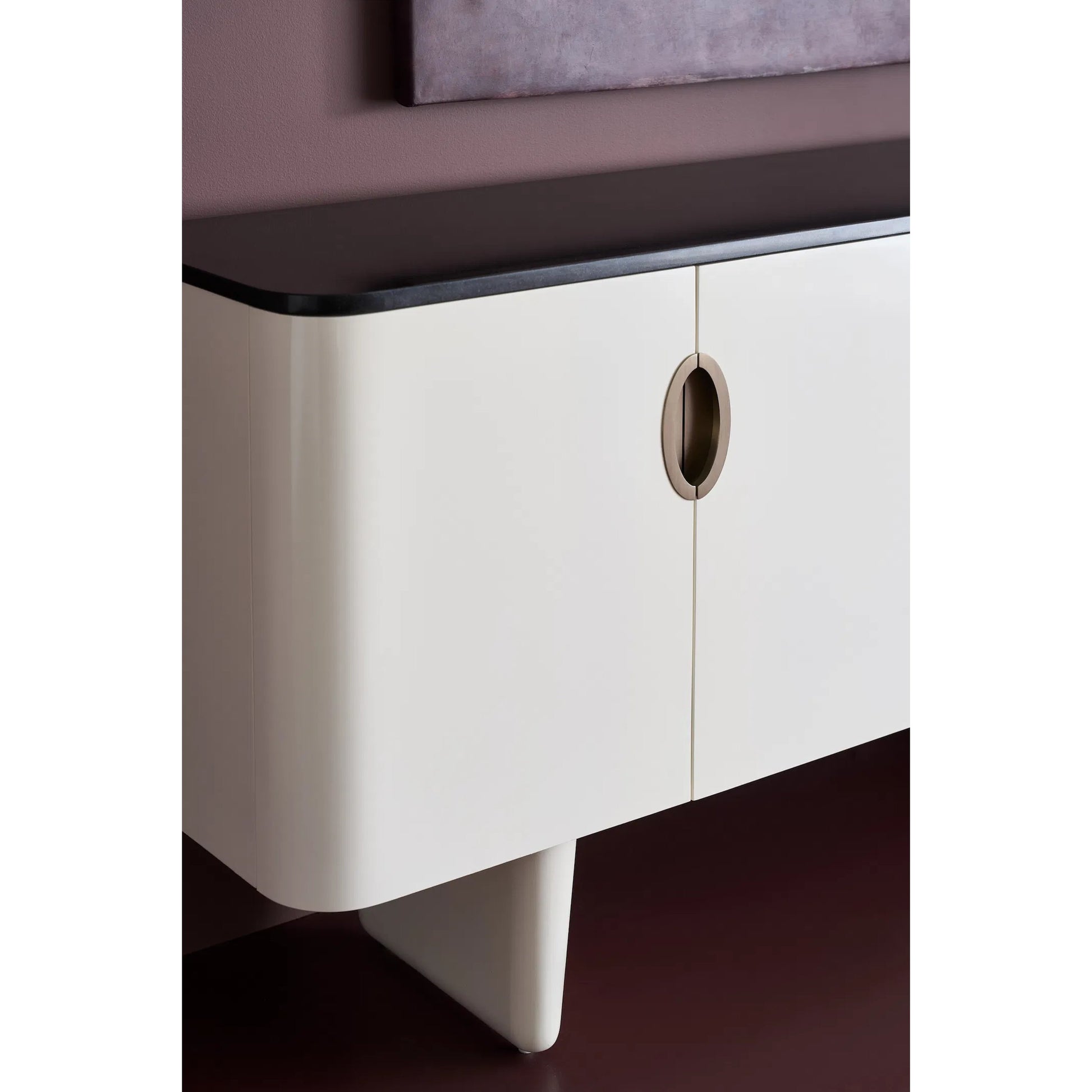 Paragon Sideboard by Caracole in blanc gloss, champagne gold. Made from unique in a modern style.