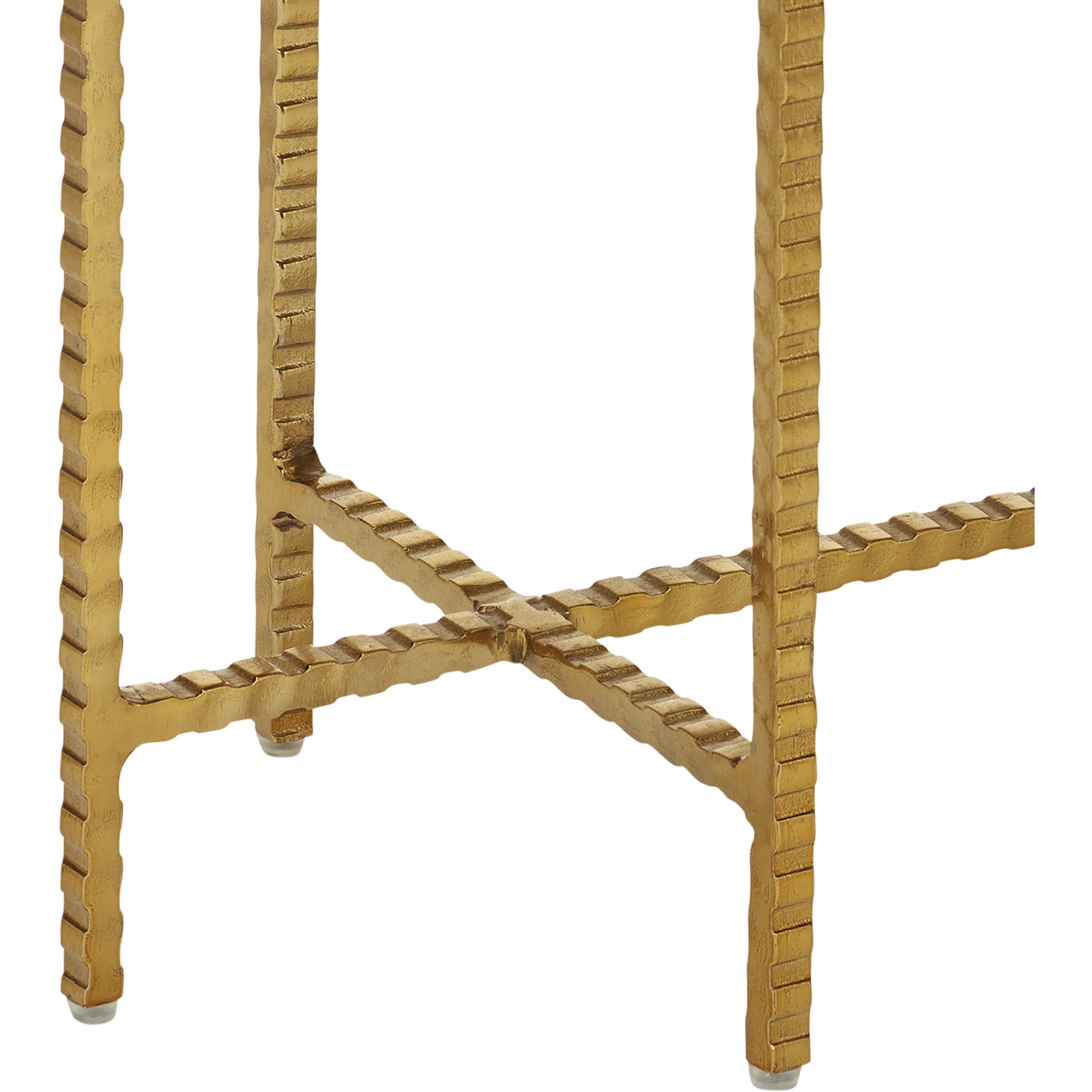 Flying  Side Table by Currey and Company in natural, gold. Made from cappuccino stone, iron in a modern style.