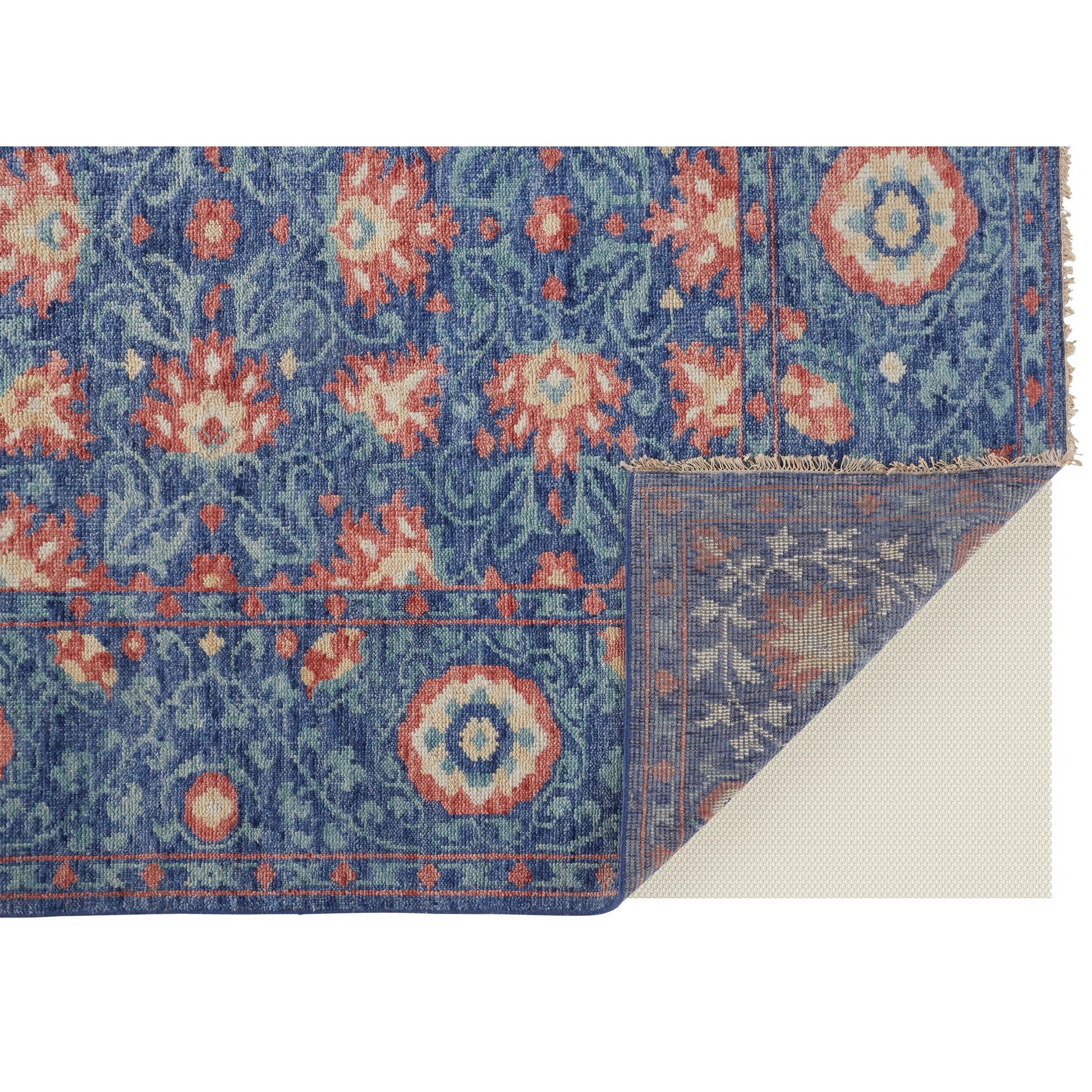 Beall Traditional & Botanical Rug - 6713F by Feizy in blue, red. Made from wool in a unique style.