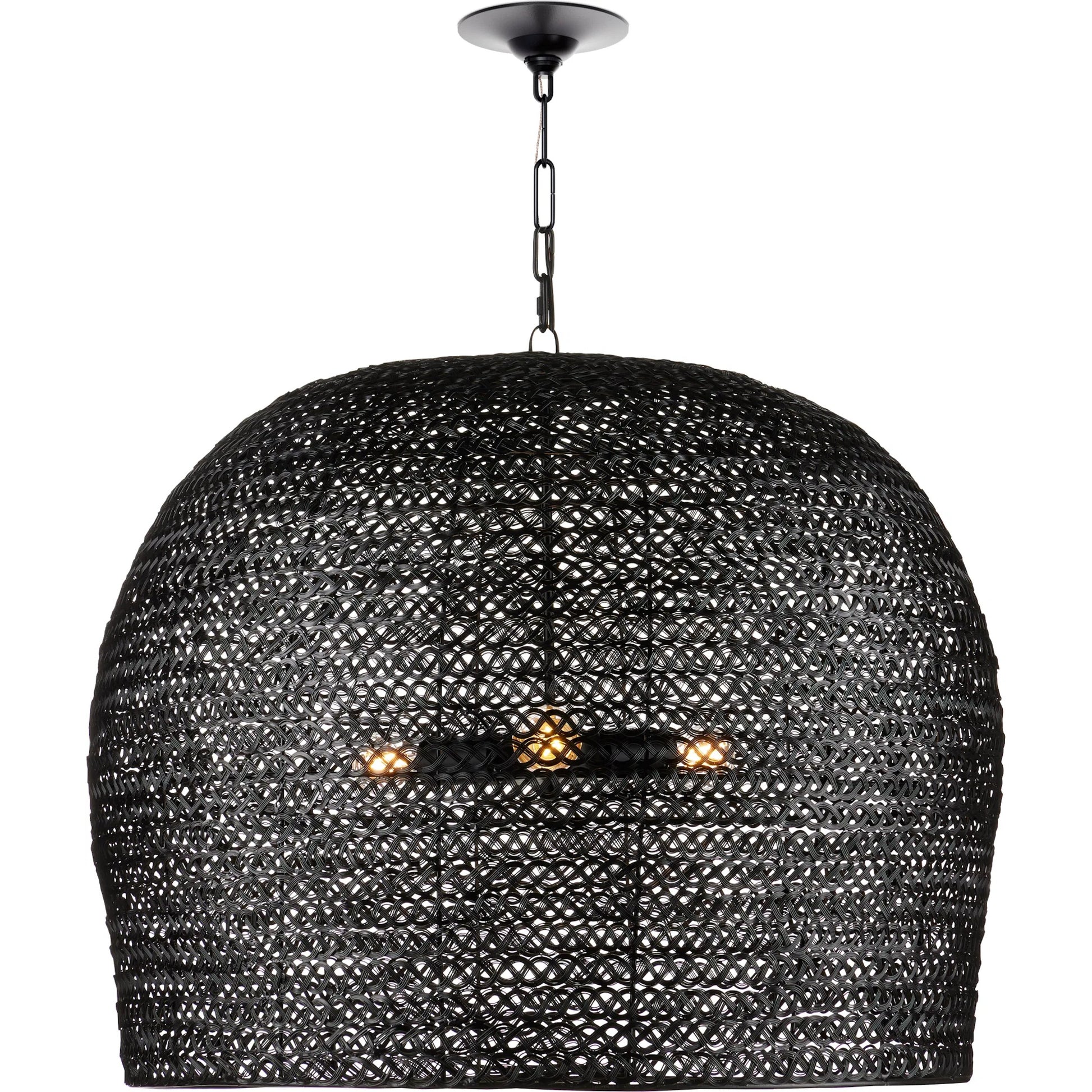 Piero Pendant by Currey and Company in satin black. Made from metal in a cottage & farmhouse style.