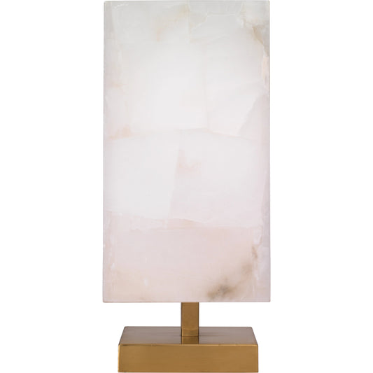 Ghost Axis Table Lamp by Jamie Young in brass. Made from alabaster in a modern style.
