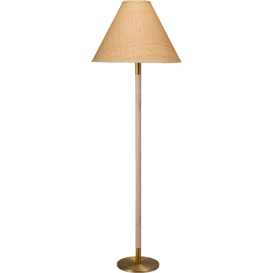 001 SI-2146426 | Primary Silo | Morgana Floor Lamp by Jamie Young in antique brass, natural. Made from rubber wood, iron metal in a modern style.