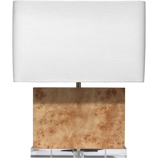 Parallel Table Lamp by Jamie Young in natural burl wood. Made from wood in a modern style.