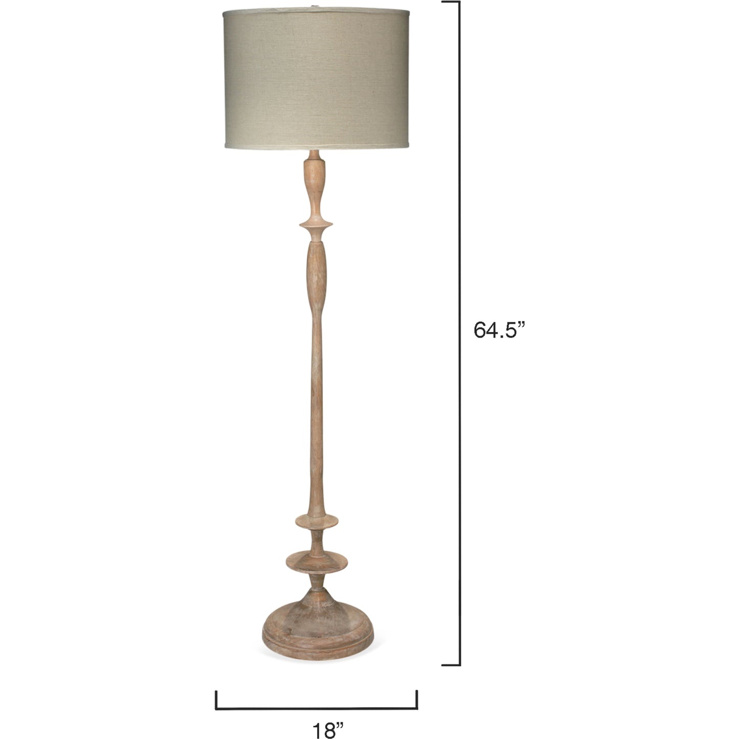 002 S-292156 | Additional Silo | Petite Paro Floor Lamp by Jamie Young in bleached wood. Made from metal in a traditional style.