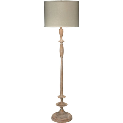 Petite Paro Floor Lamp by Jamie Young in bleached wood. Made from metal in a traditional style.