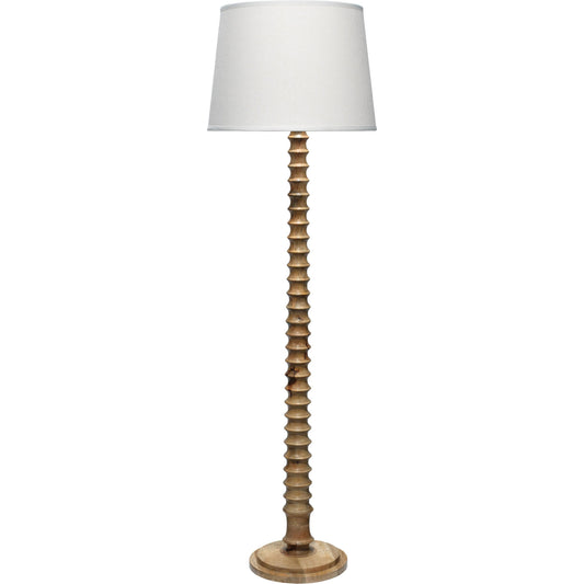 Revolution Floor Lamp by Jamie Young in bleached wood. Made from mango wood in a eclectic & global style.