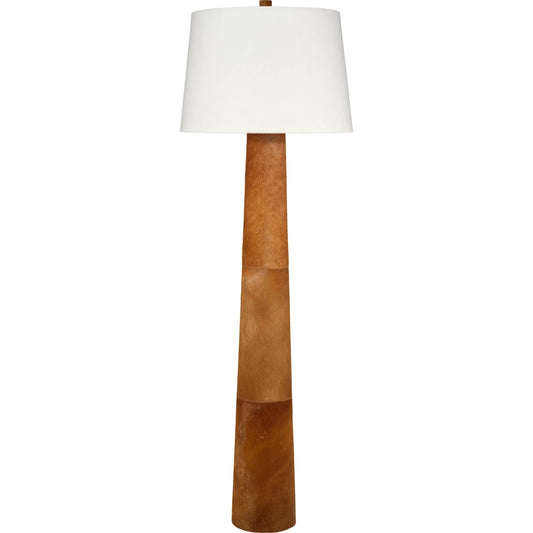 Robertson Floor Lamp by Jamie Young. Made from leather in a unique style.