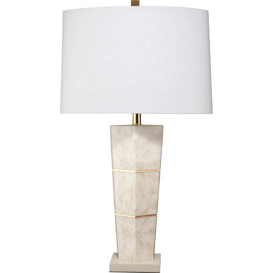 Spectacle Table Lamp by Jamie Young in horn, gold leaf. Made from unique in a coastal style.