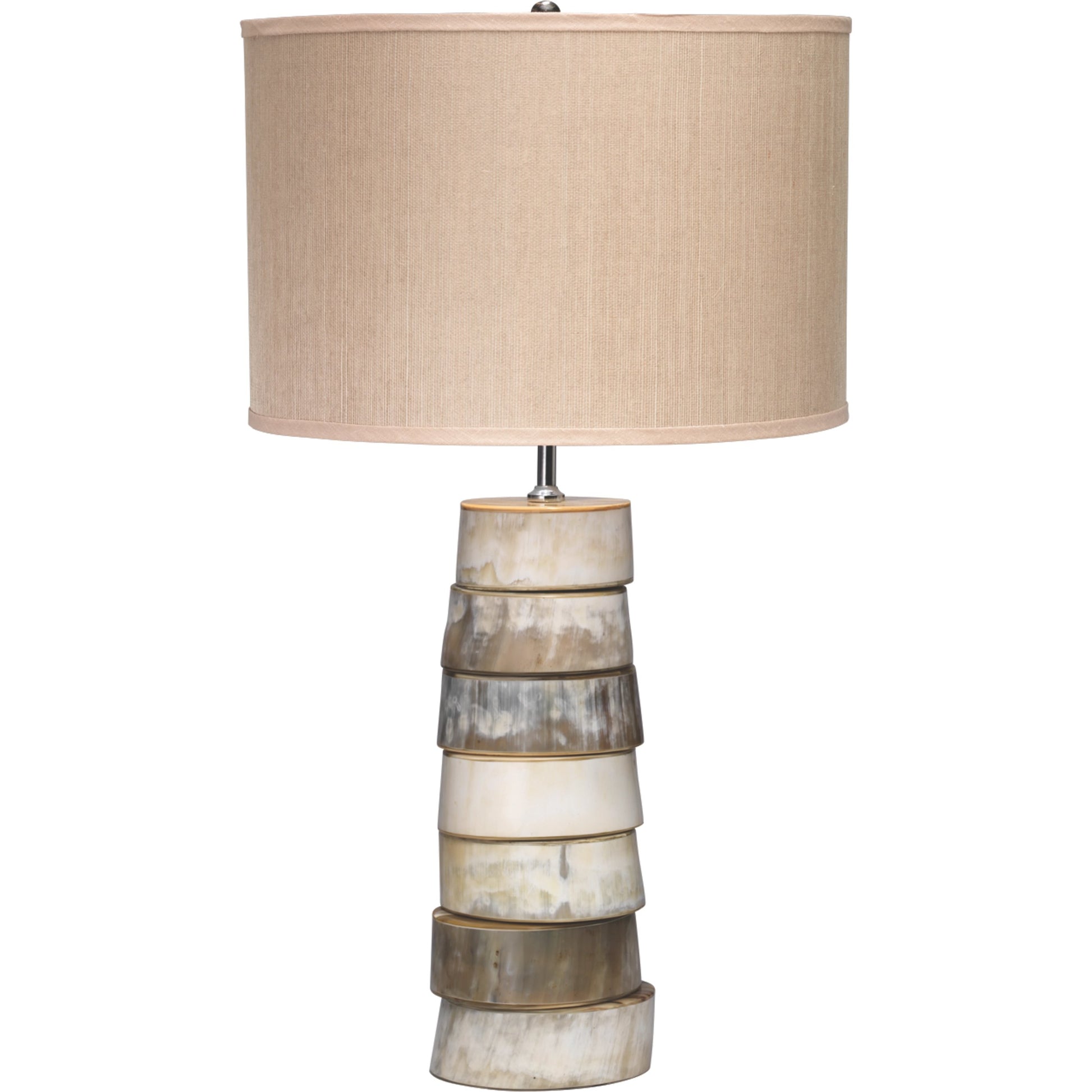 Stacked Horn Table Lamp by Jamie Young in horn. Made from horn in a eclectic & global style.