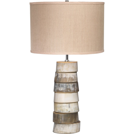 Stacked Horn Table Lamp by Jamie Young in horn. Made from horn in a eclectic & global style.