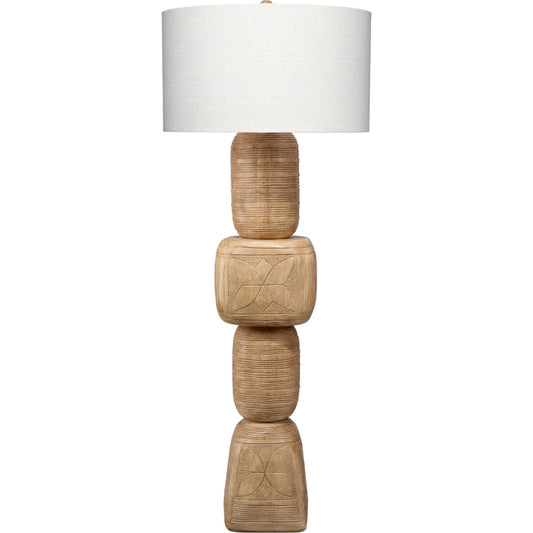Totem Floor Lamp by Jamie Young. Made from mango wood in a modern style.
