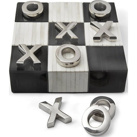 Tic Tac Toe Flat Board with Nickel Pieces by Regina Andrew. Made from bone in a eclectic & global style.