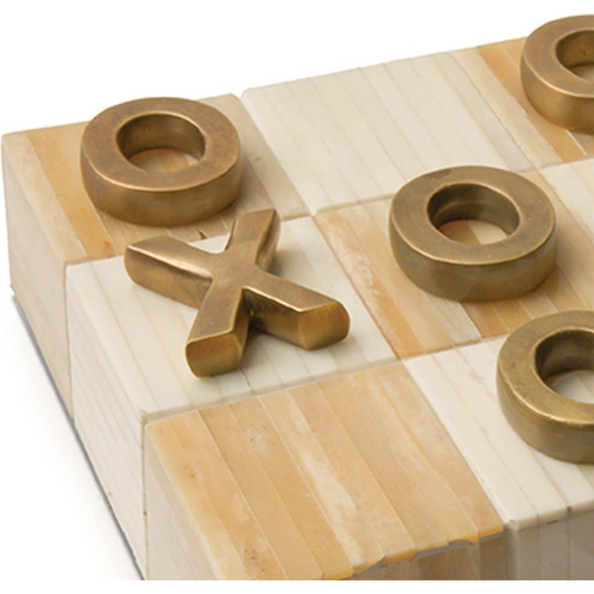 Tic Tac Toe Flat Board with Nickel Pieces by Regina Andrew. Made from bone in a eclectic & global style.