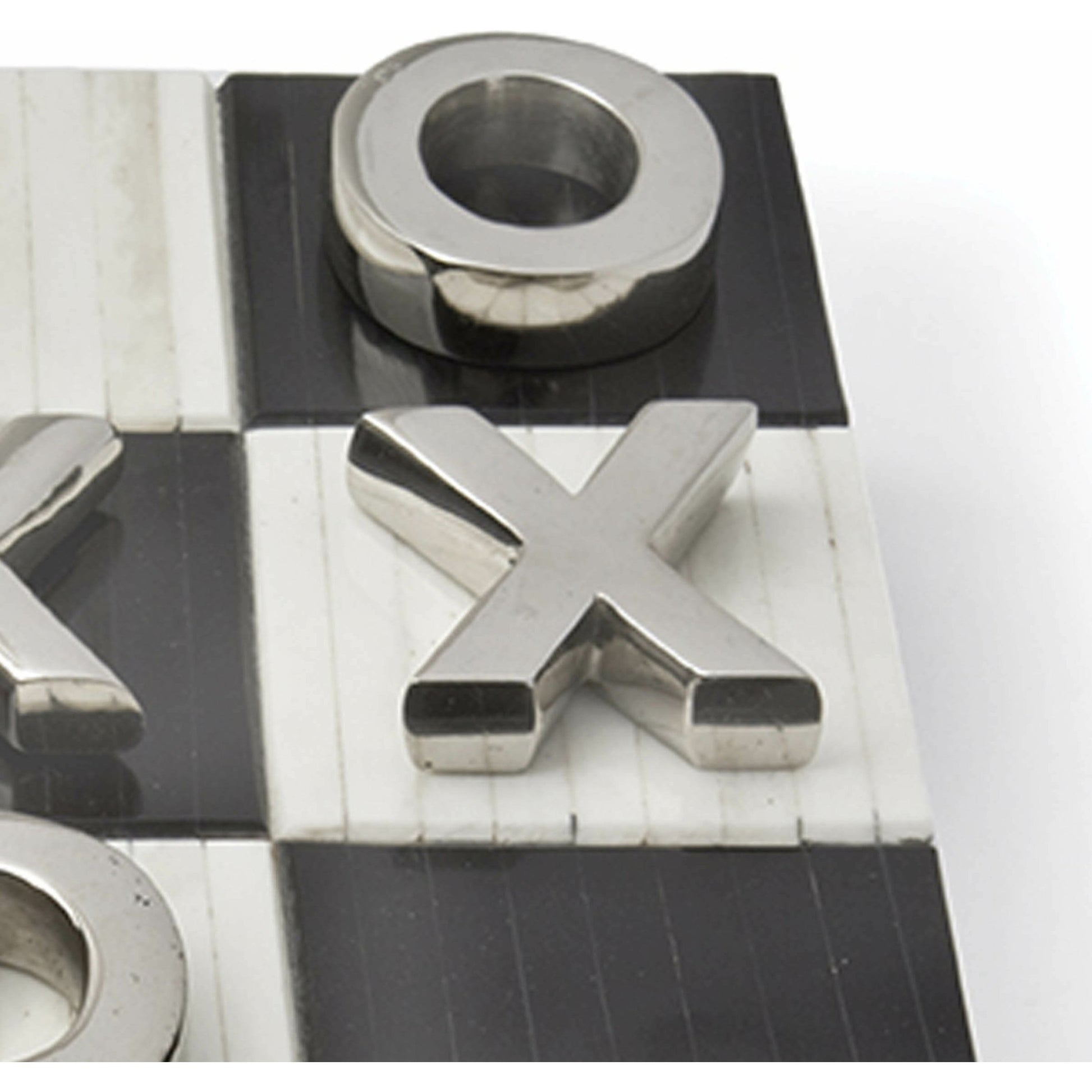 Tic Tac Toe Flat Board with Nickel Pieces by Regina Andrew. Made from bone in a eclectic & global style.