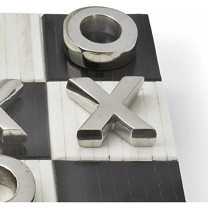 Tic Tac Toe Flat Board with Nickel Pieces by Regina Andrew. Made from bone in a eclectic & global style.
