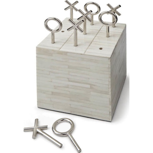 Tic Tac Toe Block by Regina Andrew in white, natural. Made from bone in a modern style.