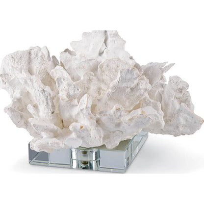 Flower Coral on Crystal Base by Regina Andrew in white, natural and white. Made from resin in a coastal style.