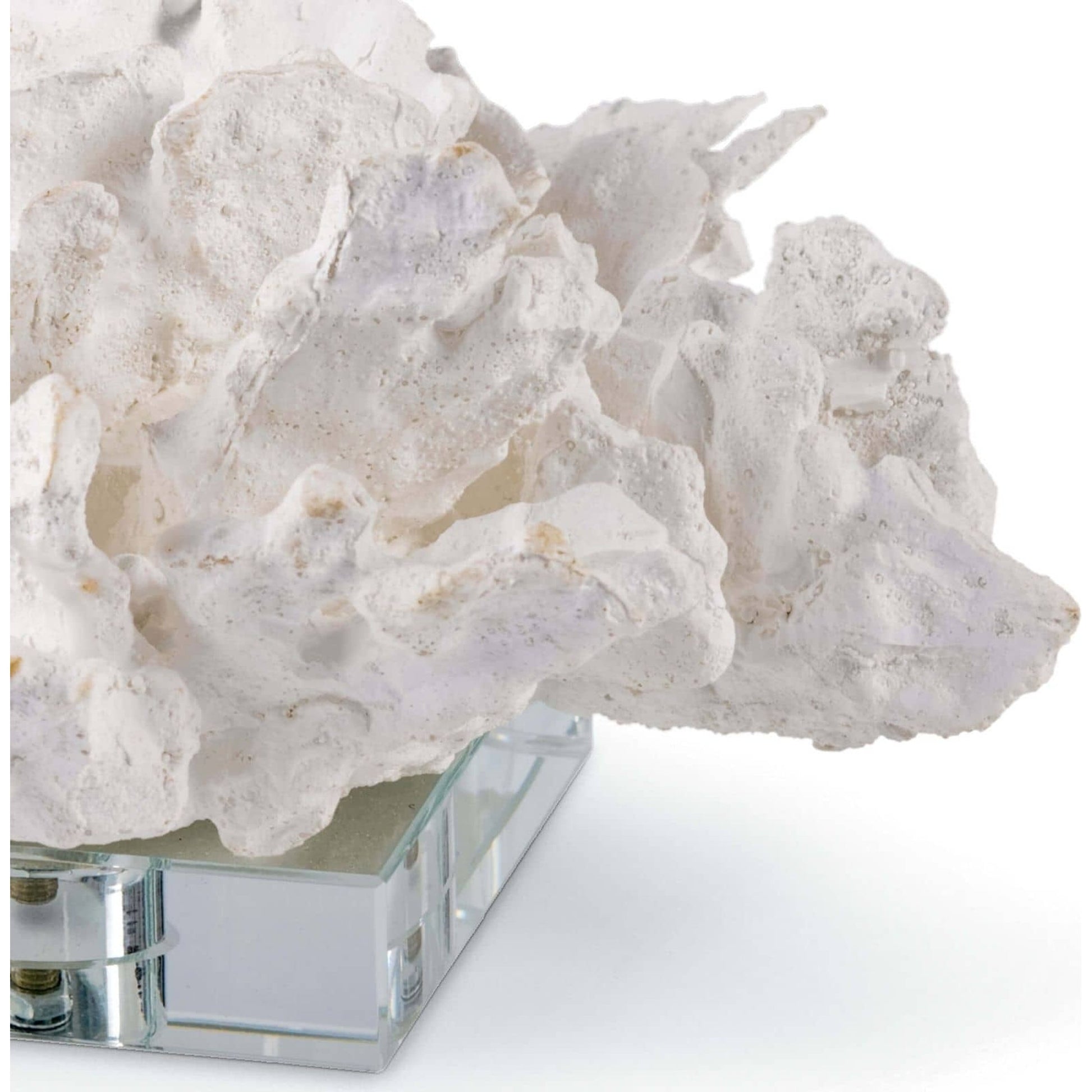 Flower Coral on Crystal Base by Regina Andrew in white, natural and white. Made from resin in a coastal style.