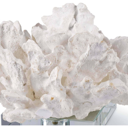 Flower Coral on Crystal Base by Regina Andrew in white, natural and white. Made from resin in a coastal style.