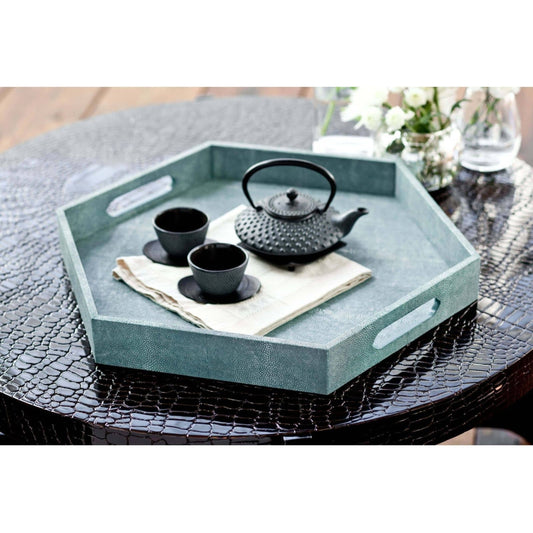 Shagreen Hex Tray by Regina Andrew. Made from mdf in a modern style.