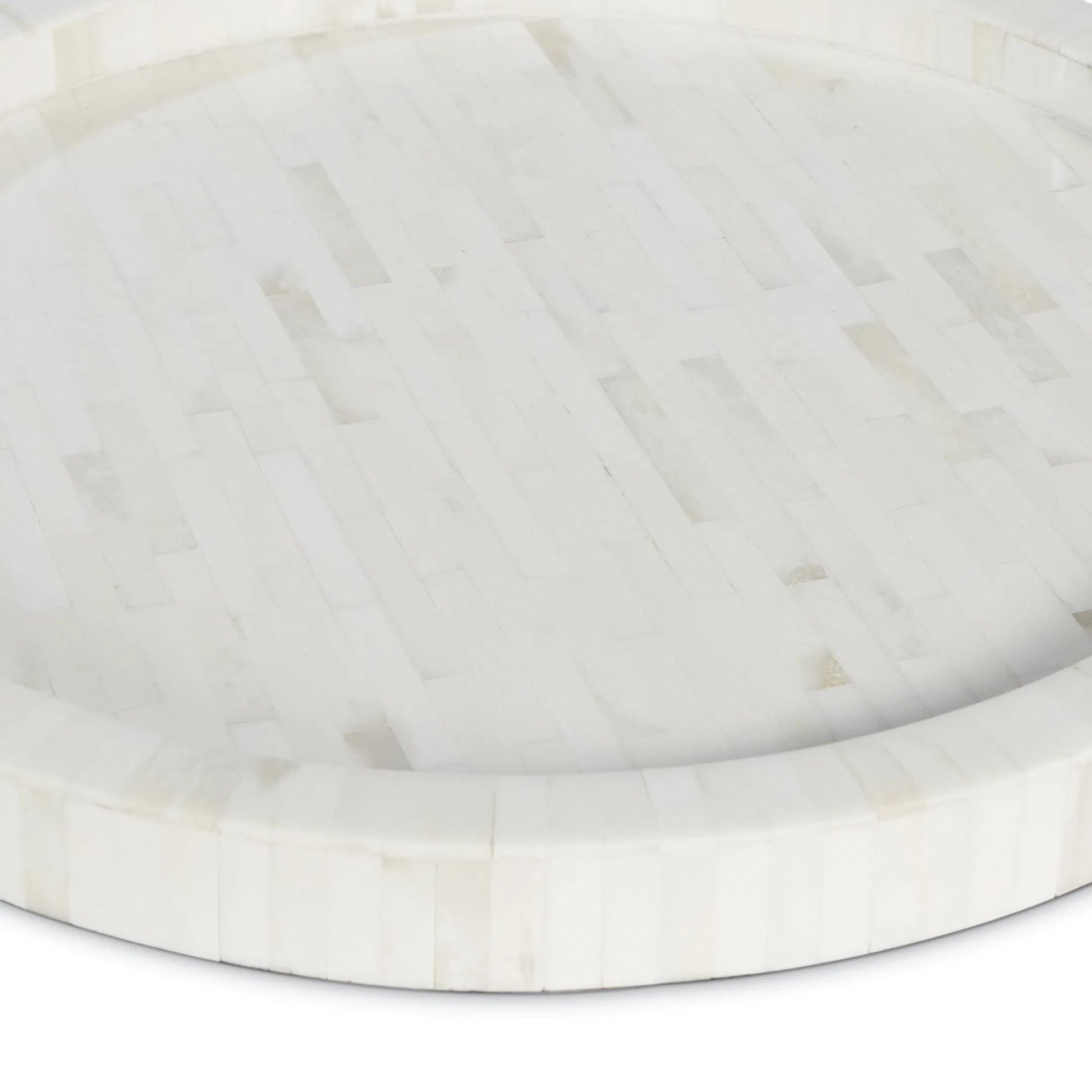 Bone and Indigo Tray Round by Regina Andrew. Made from bone in a coastal style.