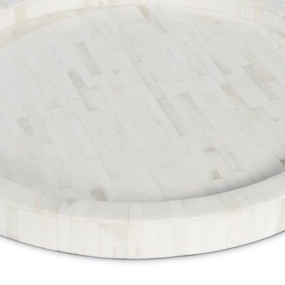 Bone and Indigo Tray Round by Regina Andrew. Made from bone in a coastal style.