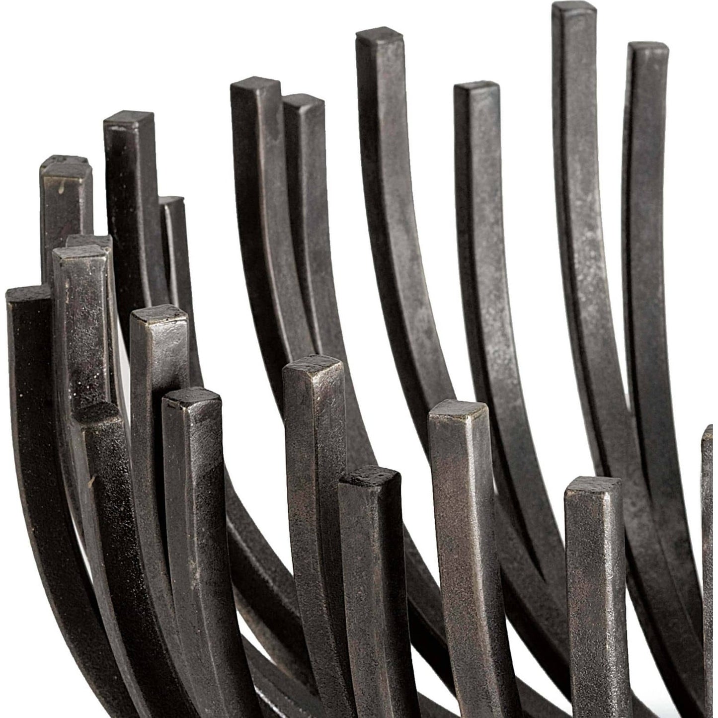 002 S-287355 | Closeup | Webbed Bowl Circle by Regina Andrew in ebony and blackened iron. Made from iron in a modern style.