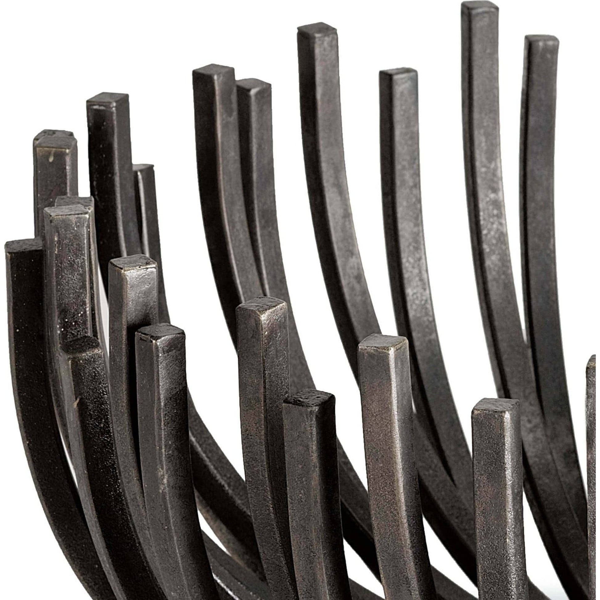 Webbed Bowl Circle by Regina Andrew in ebony and blackened iron. Made from iron in a modern style.