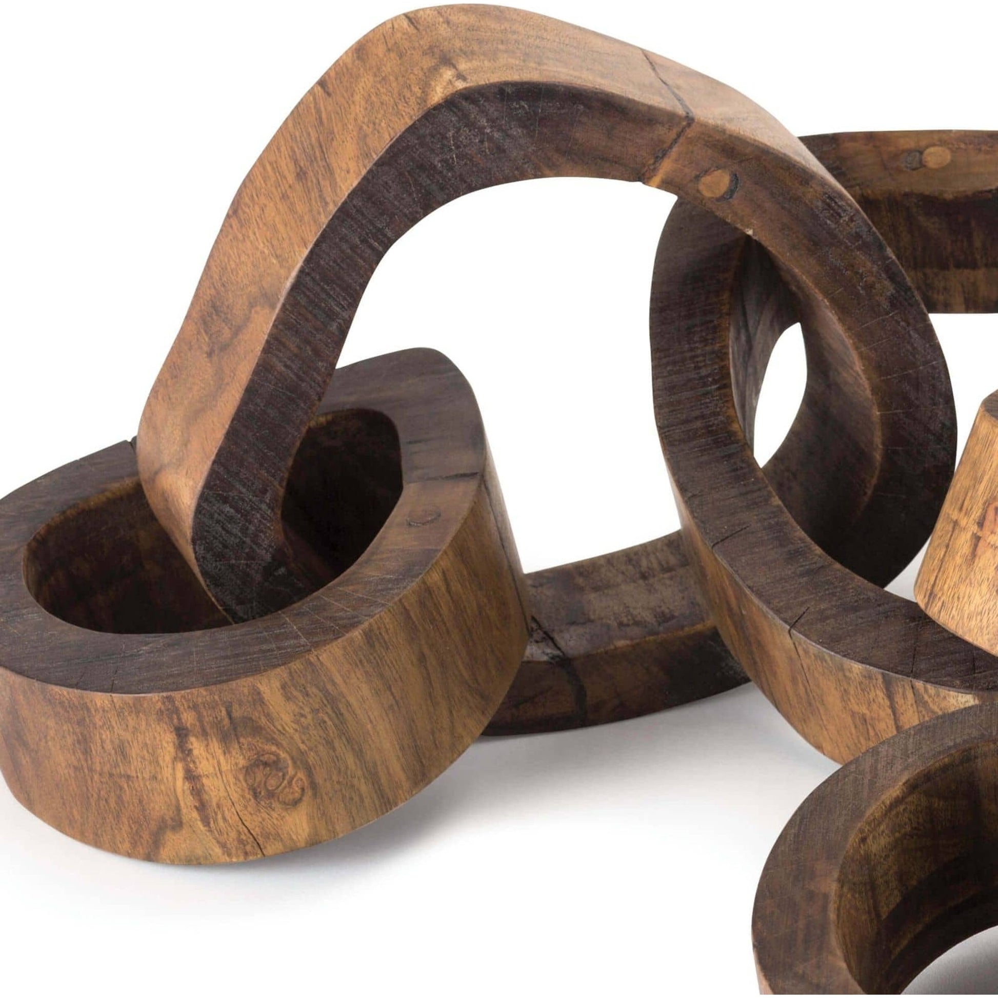 Wooden Links Centerpiece by Regina Andrew. Made from acacia wood in a modern style.