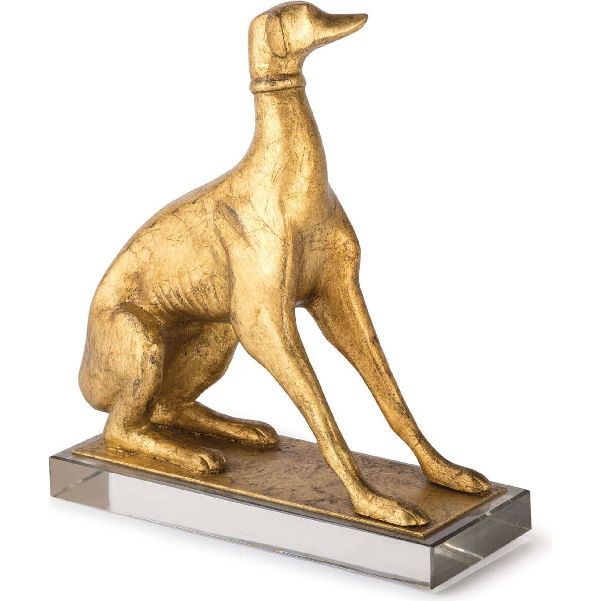 Norman Bookends by Regina Andrew in gold and antique gold leaf. Made from resin in a traditional style.