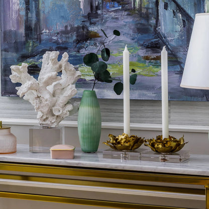 Adeline Accessory by Regina Andrew in gold and gold leaf. Made from steel in a modern style.